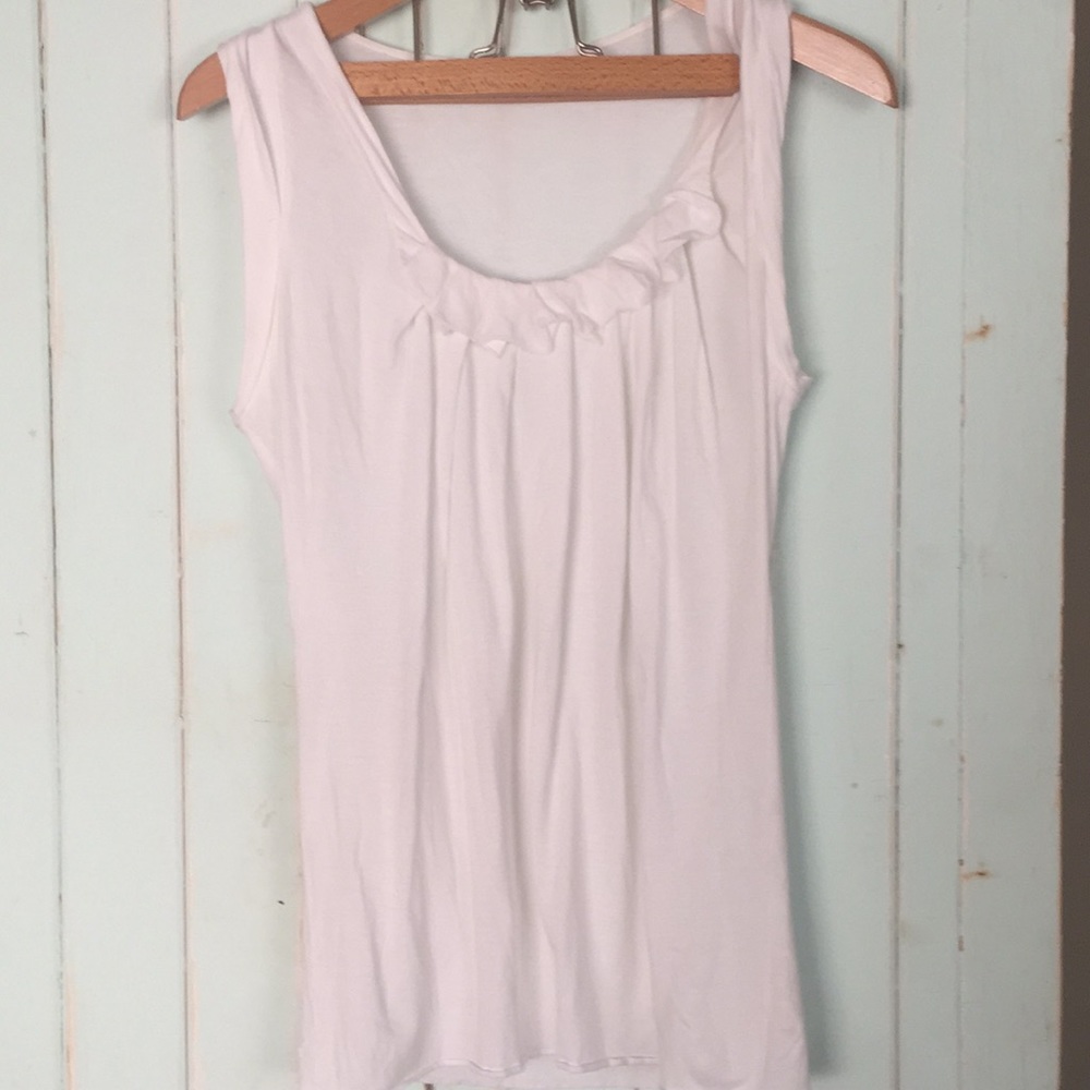 Wilfred XS White Ruffled Tank Top